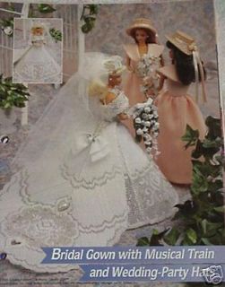 PC Fashion Doll Bridal Gown w Musical Train & Hats