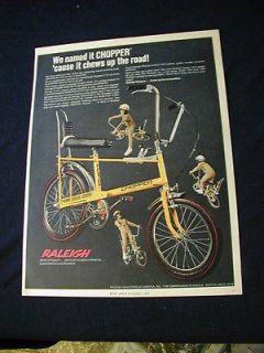 1969 raleigh chopper bicycle magazine print ad