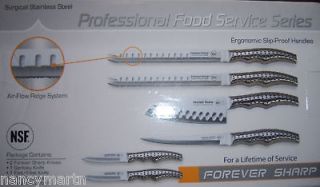 SHARP Profesional Food Service knife set Series 6 pc brand new steel
