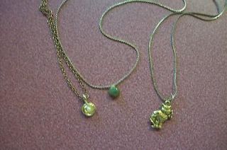 LOT 3 ASSORTED GOLDTONE CHAINS TINY PENDANTS CHARMS INCLUDES KITTY CAT
