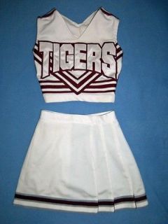 Cheerleader High Outfit Uniform Dance Costume RED Blue Tigers