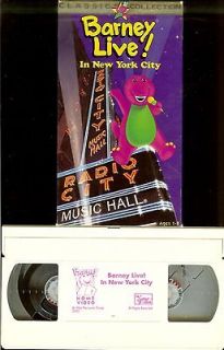 BARNEY LIVE! IN NEW YORK CITY Childrens VHS Video + PROTECTION