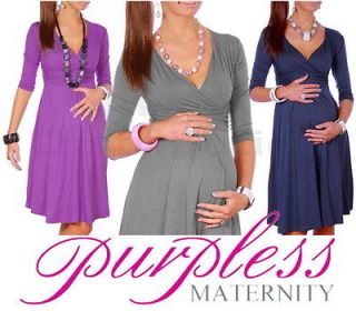 New Ladies MATERNITY DRESS V Neck Pregnancy Size 8 10 12 14 16 18 Top