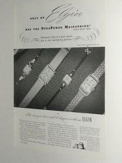 1948 ELGIN Watch advertisement, Wristwatch, mens & lades watches