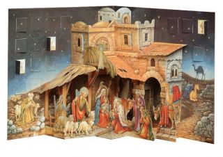 CASPARI Nativity Scene #1 Christmas Holiday 3 D Pop Up Advent Calendar