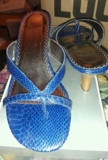 New Cloud Walkers sexy blue snakeskin strappy heels!! Size 9w
