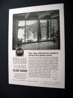 Pella Sliding Doors Minneapolis House 1962 print Ad