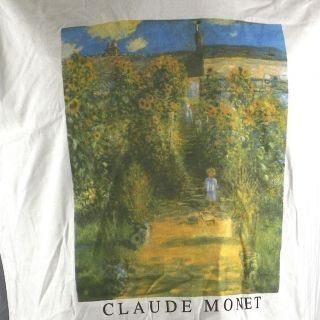 Claude Monet Garden at Vetheuil T Shirt Medium Painting White