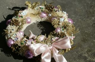 Pink Deer Or Stag Hanging Christmas Wreath Holiday Decoration SALE