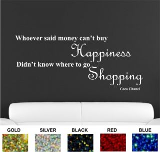 COCO CHANEL QUOTE SHOPPING WALL STICKER   SPARKLE VINYL 3 SIZES   5