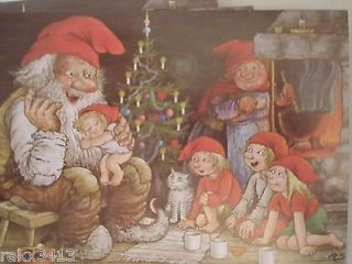 Rolf Lidberg Nordic Trolls Nisse Tomtefamilj Swedish Christmas Cards