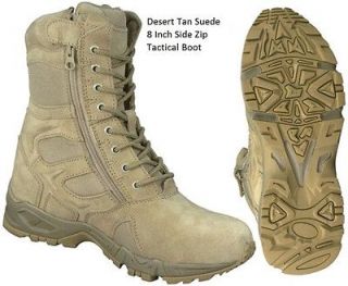 DESERT TAN 8 In Size Zip Tactical BOOTS Military SWAT Army Navy USAF