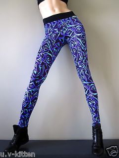 Uv Lycra leggings Schminke clothing Neon rave Spandex dance fluoro