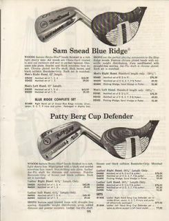 1966 WILSON GOLF CLUBS SAM SNEAD PATTY BERG PRINT AD