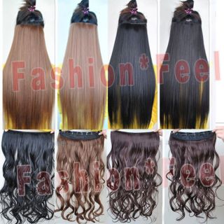 1723 straight curly clip in on hair extensions xmas black brown