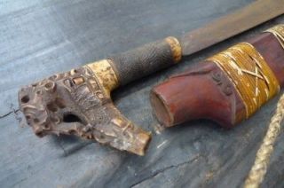 EXPENSIVE WEAPON Authentic Antique DAYAK SWORD Parang Knife Arms