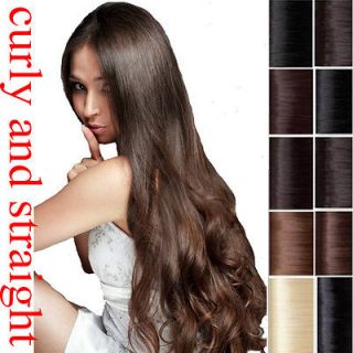 USA Straight curly one piece with 5 clips in hair extensions women