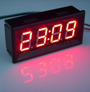 LED Panel Clock Digital Car Auto Motor DC 12V 24V Powered Clock Time
