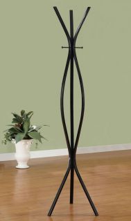 Modern Coat Rack Entryway Hall Tree With three Hangers In Black, Red