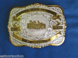 Crumrine Belt Name Engraved Buckle Silver Gold Team