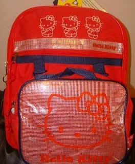 NEW SANRIO HELLO KITTY SCHOOL BACKPACK AND LUNCHBOX & COIN BAG