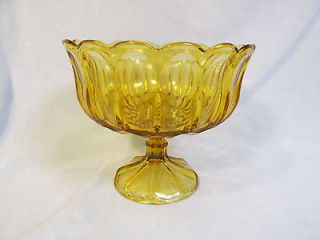 Spring House Cleaning Vintage Amber Trifle Compote Pedestal Bowl