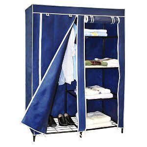 Blue Portable Double Door Closet Storage Organizer