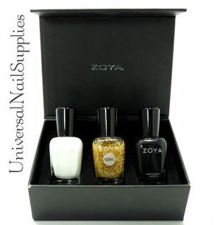 ZOYA Nail Polish Gilty Pleasures Limited Edition Real 18k Gold Set Of
