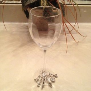 STOCKING STUFFER Pewter Musical Wine Glass Charms