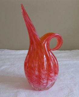 Fratelli Toso Red Splattered Swirled Murano Vase 7.5 Tall