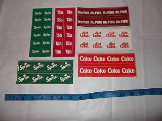 Sticker Decal Lot Coca Cola Diet Coke TAB Mr Pibb Sprite Tap Tag Label