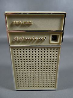 Admiral Transistor Handheld Radio Cream & Gold New battery & WORKING