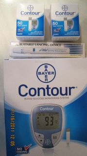 Bayer Contour Blood Glucose,100 Test Strips ( Free Meter + Free