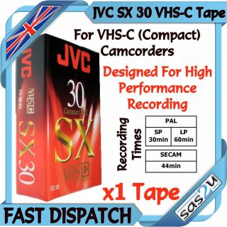 JVC SX 30 Minute VHS C VHS C Compact Camcorder Video Tape Cassette