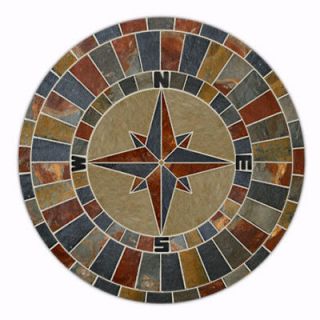48inch NATURAL SLATE Tile Compass Rose MOSAIC MEDALLION
