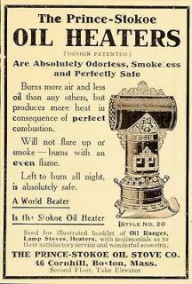 1907 Vintage Ad Prince Stokoe Oil Heater Model No. 20   ORIGINAL
