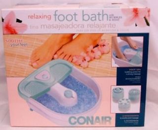 CONAIR Relaxing Foot SPA WITH BUBBLES & HEAT   Includes 3 attachments