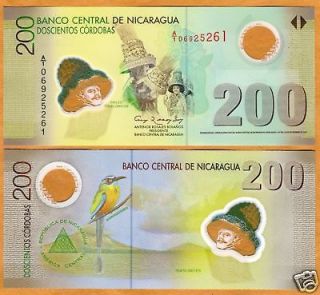 Nicaragua, 200 cordobas, 2007 (2009) P 205, Polymer UNC