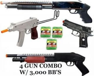 LOT Airsoft Spring Guns Shotgun Uzi M9 Beretta Gun Pistol rifle W