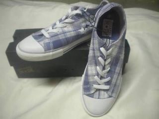 NWT Converse One Star Purple Plaid Athletic Shoe size Girls Junior 12