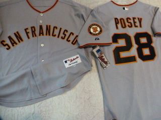 Giants BUSTER POSEY Authentic GAME COOL BASE Jersey REAL Gray 48