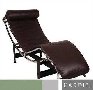 LE CORBUSIER LC4 CHAISE LOUNGE CHOCO BROWN PREMIUM LEATHER modern