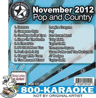CD+G ASMG1211A November 2012 Monthly Best Country & Pop All Star
