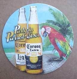CORONA BEER Coaster, PARROT DISE Sweepstakes, MEXICO