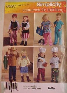 Simplicity 0697 TODDLER COSTUME PATTERN / COWBOY, CHEF,