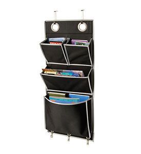 Eyelet Wall or Over the Door Black Canvas Storage Unit Organizer