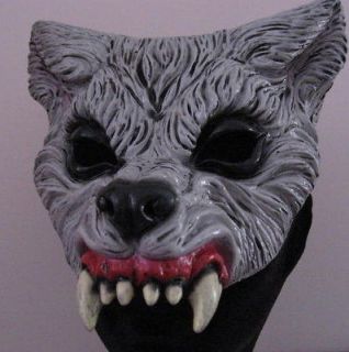 latex half face mask halloween men women costume accessory werewolf