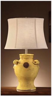 Tuscan Toscana Mustard Yellow Ceramic Table Lamp