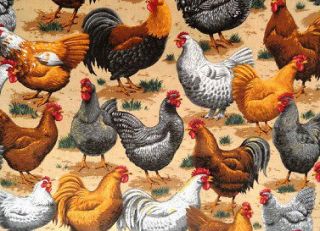 Valance Rooster Chicken country kitchen cotton fabric curtain