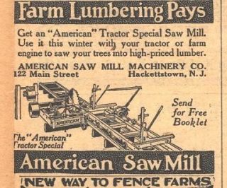 1922 e ad american saw mill machinery co hackettstown
